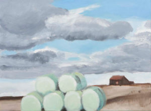 Blue Hay Bales, 2005 | 11" x 14" Oil on Canvas