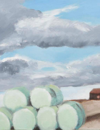 Blue Hay Bales, 2005 | 11" x 14" Oil on Canvas