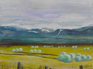 Icelandic Haybales, 2003 | 12" x 16" Oil on Canvas
