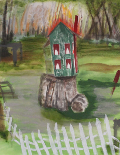 Swamp House, 2014 | 24" x 30" Gouache, graphite, oil stick
